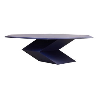 Rare 1970’s Origami Dining Table by Don S. Shoemaker in Blue For Sale