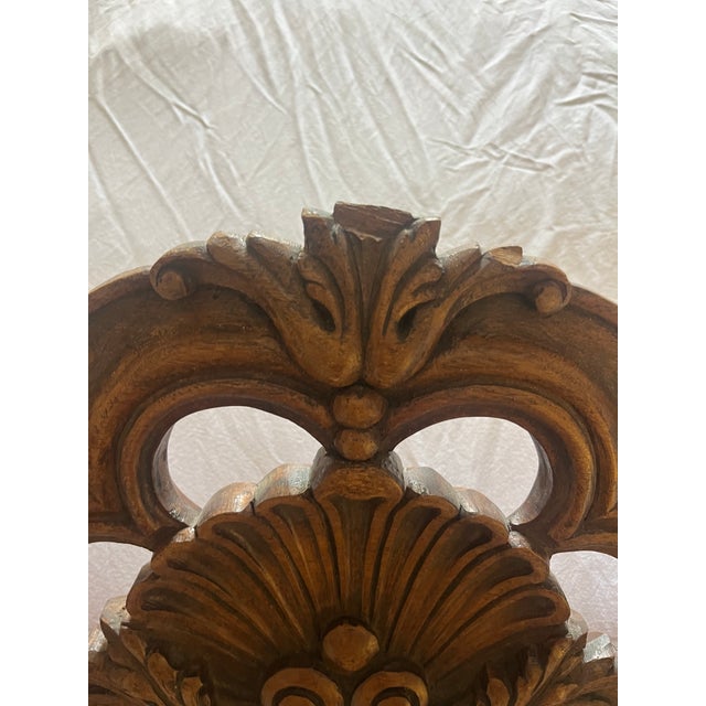 Carved Wooden Pediment With Large Shell For Sale - Image 9 of 12
