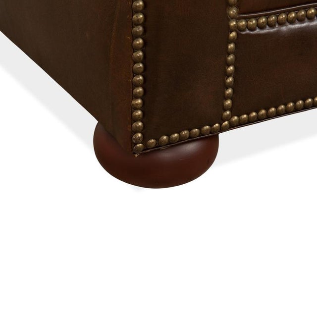 Brown Chesterfield Chair in Brown Leather For Sale - Image 8 of 14