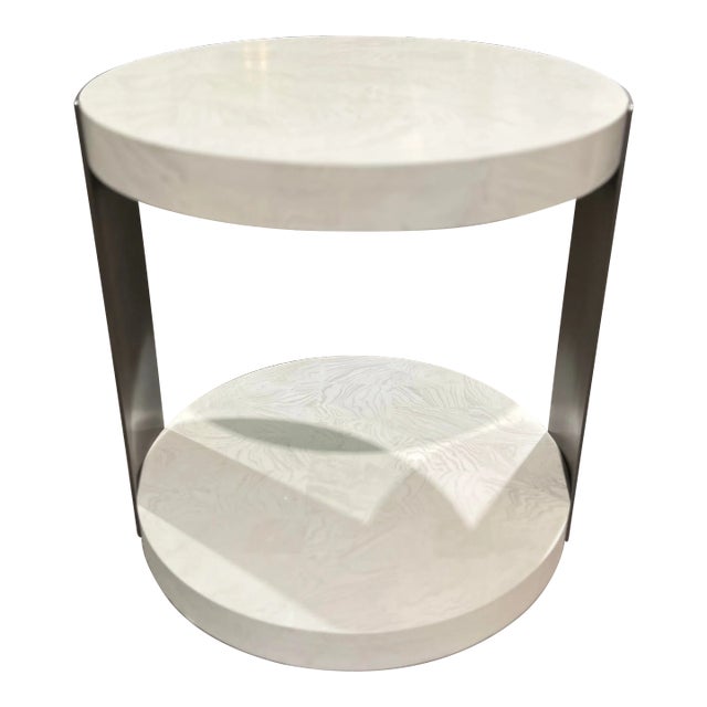 Ethan Allen Braemore Round Light Burled Wood Table Chairish