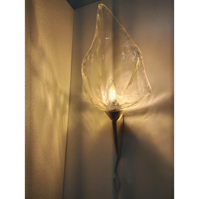 Splendid pair of Murano glass wall lamps with the La Murrina brand. In perfect condition. Up to 250V (Europe/UK...