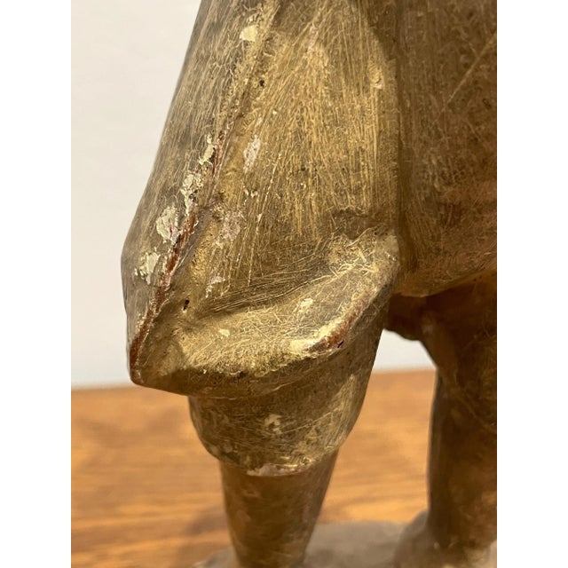 Brown Antique Hand-Carved Wooden Figurine For Sale - Image 8 of 11