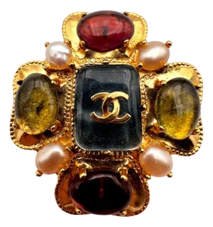 Chanel Gripoix Melted Glass Brooch 1997 Paris