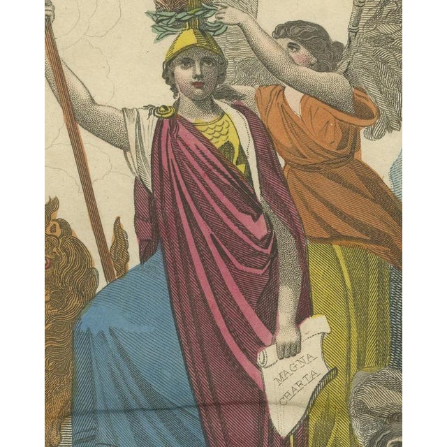 Richard Evans, Nude, Britannia Crowned by Victory with Fame and the British Lion, 1816, Engraving For Sale - Image 4 of 8