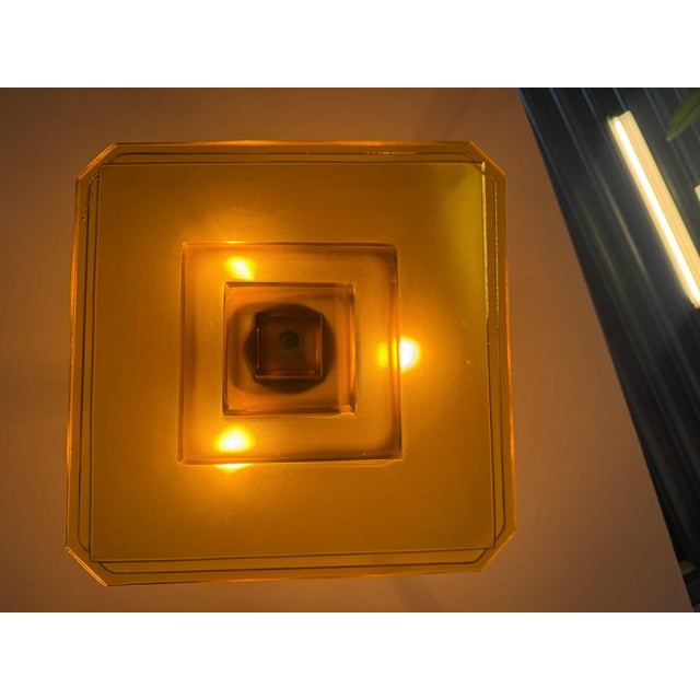 Art Deco Verrerie Dart Amber Molded Glass Pendant Light by Degue, France, 1930 For Sale - Image 16 of 18