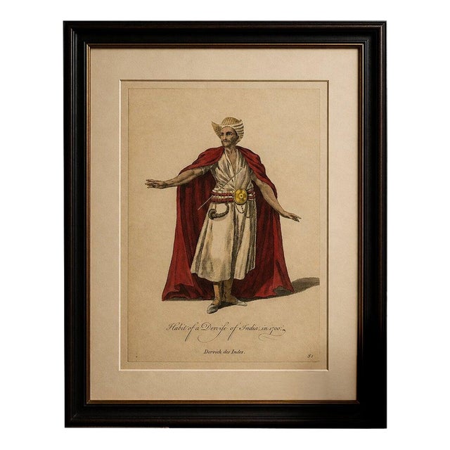 European School Artist, Habit of a Dervish of India, 1700s, Engraving For Sale