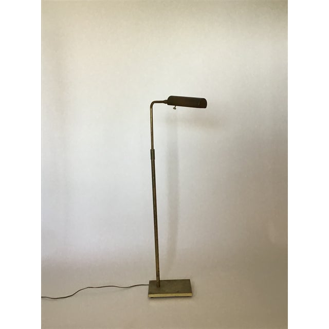 Modern Vintage Brass Reading Lamp – Deep Tarnished Finish For Sale - Image 3 of 3