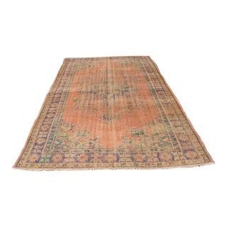 1960s 6x10 Burnt Orange Wool Bohemian Rug For Sale