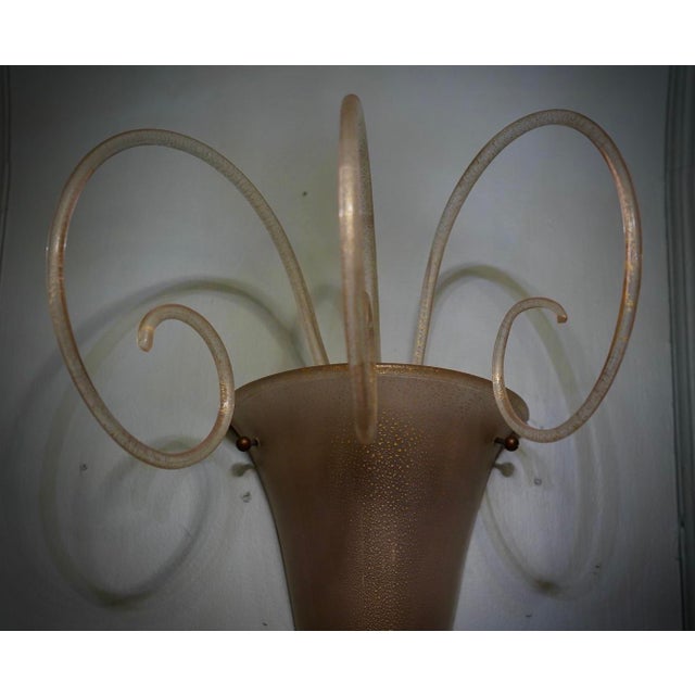 Mid-Century Modern Murano Art Glass and Brass Wall Light, 1990 For Sale - Image 3 of 9