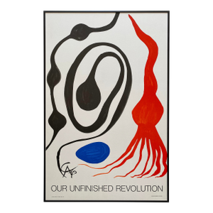 Alexander Calder Vintage 1976 Mid Century Modernist Mourlot Fine Art Lithograph Print Framed Our Unfinished Revolution Poster " Octopus " 1975