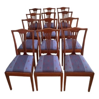 Set of 14 Antique Early 20th-Century Dining Chairs (12 Side Chairs + 2 Armchairs) For Sale