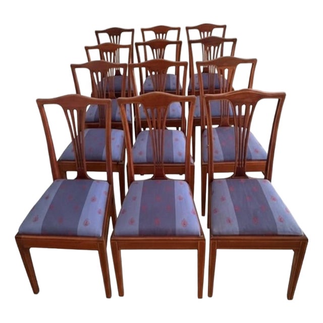 Set of 14 Antique Early 20th-Century Dining Chairs (12 Side Chairs + 2 Armchairs) For Sale