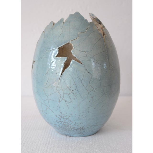 1980s Vintage Paul Fleming Ceramic Cracked Egg Sculpture For Sale - Image 5 of 14