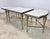 Mid 20th Century French Neoclassical Regency Style Tripartite X-Base Brass & Carrara Marble Tables For Sale - Image 10 of 12