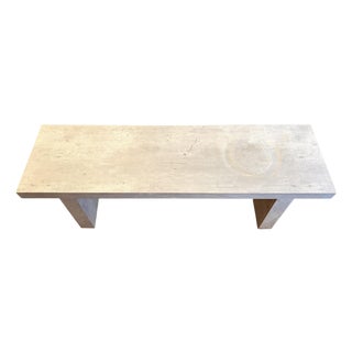 Mid-Century Style Brutalist Solid Oak Bench For Sale