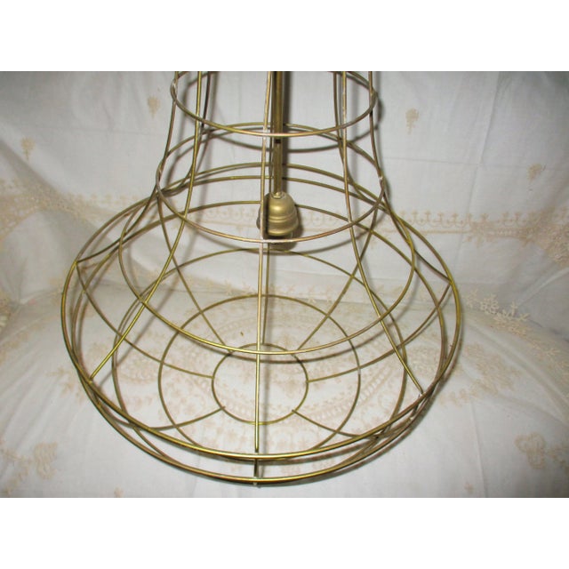 Vintage French Style Wire Basket Teardrop Gold Pendant For Sale In Columbia, SC - Image 6 of 11