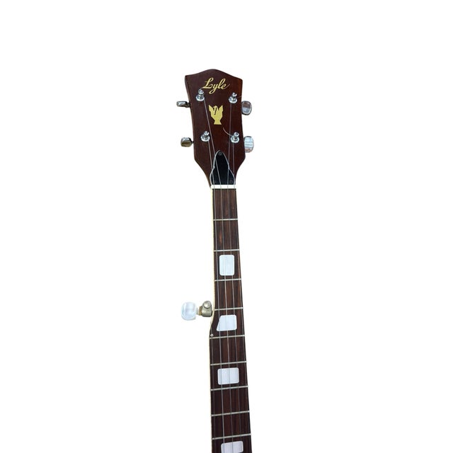 Traditional Vintage Lyle 5-String Resonator Banjo With Eagle Inlay & Original Hardware For Sale - Image 3 of 9