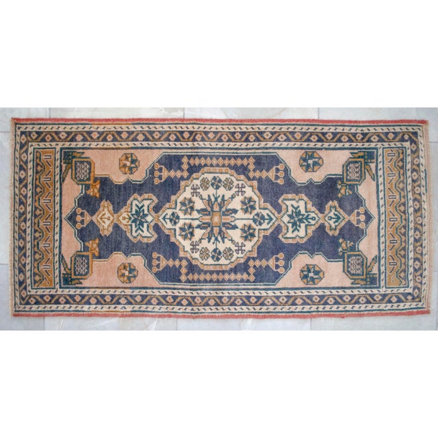 1970s Hand Knotted Door Mat, Entryway Rug, Bath Mat, Kitchen Decor, Small Rug, Turkish Rug - 2′0″ × 4′2″ For Sale - Image 6 of 9