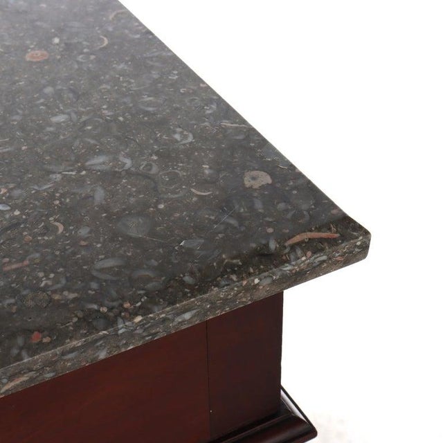 Brown Antique Rennaisance Revival Walnut & Burl Marble Top Commode Circa 1890 For Sale - Image 8 of 17