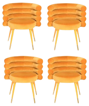 Mustard Marshmallow Dining Chairs by Royal Stranger, Set of 4