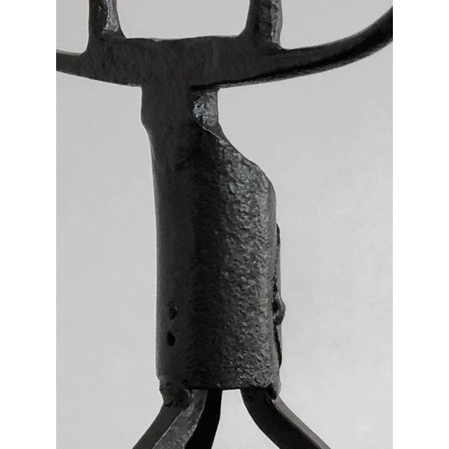 Vintage French Brutalist Candlestick in Wrough Iron, 1960s For Sale - Image 10 of 13