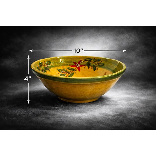 Mexican Hand-Painted Southwestern Floral Ceramic Entertaining Serving Set – (Platter, Bowl & Two Plates) 4 Pieces For Sale - Image 3 of 11