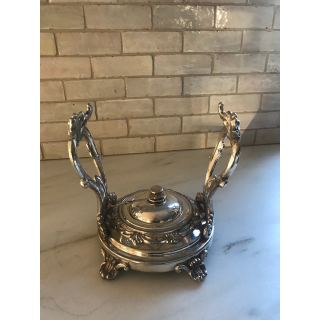 Vintage Hand-Chafed Maker's Marked Silver Plate Coffee and Tea Service - 8 Piece Set For Sale - Image 9 of 12