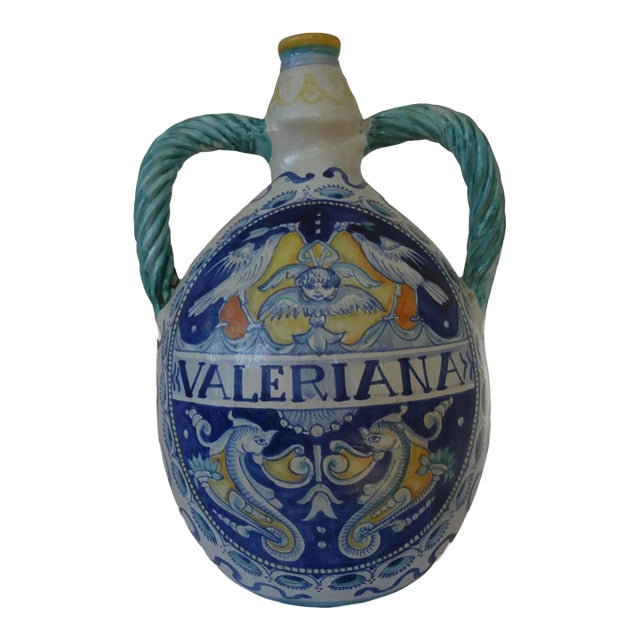1970s Italian Deruta Pottery Jug or Vase For Sale