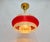 Vintage Pendant Lamp in Red and Clear Plastic with Glass Shade, 1970s For Sale - Image 9 of 11