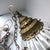 Mid 20th Century Hollywood Regency Round Opaque and Clear Swag Lamp Brass Flowers For Sale In Sacramento - Image 6 of 13