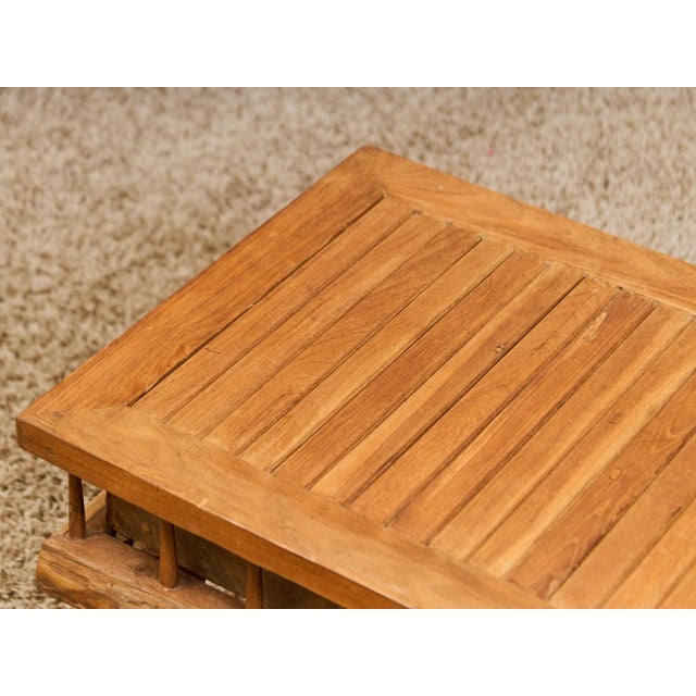 Mid 20th Century Rustic Handcrafted Teak Coffee Table For Sale - Image 10 of 12