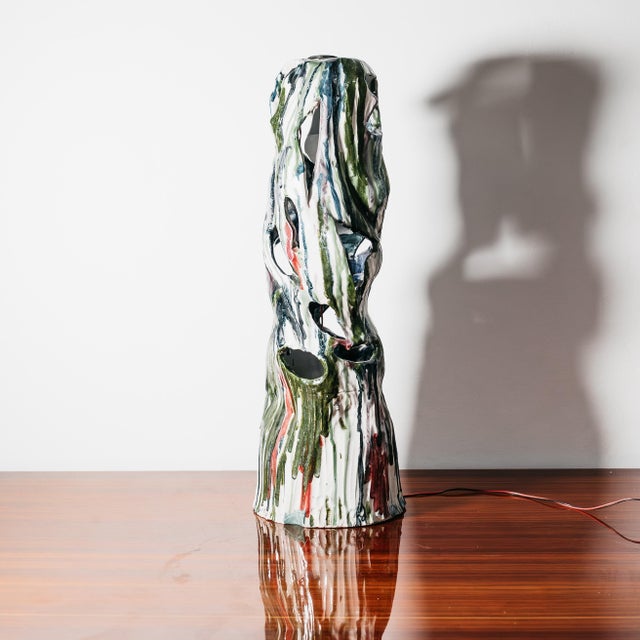 Vintage Table Lamp in Ceramic by Ernesto Treccani, 1970 For Sale - Image 4 of 18