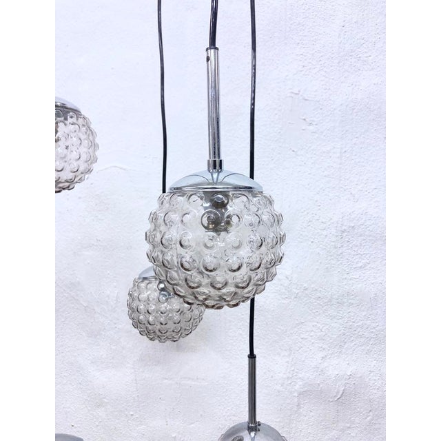 Space Age Cascade Pendant Light in Glass and Chrome by Rolf Krüger for Staff, 1960s For Sale - Image 6 of 15
