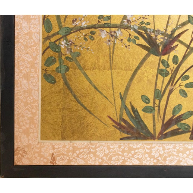 1960s Shōwa Era Japanese Painted Byobu Screen "Chrysanthemums" For Sale - Image 15 of 18