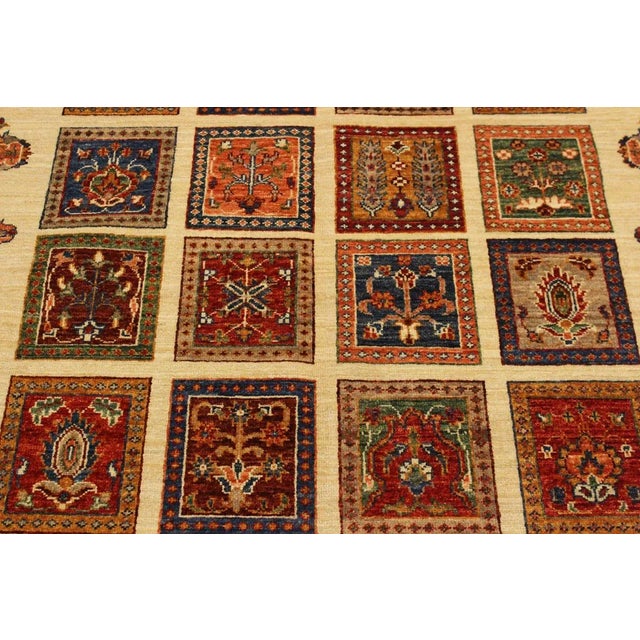 1990s Shabby Chic Tribal Khurgeen Ivory Wool Rug -4′3″ × 6′3″ For Sale - Image 4 of 9