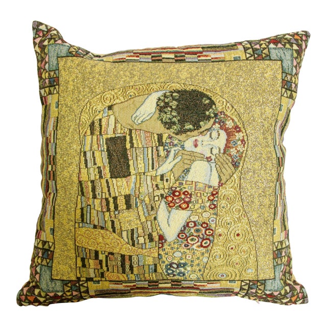 Gustav Klimt the Kiss Throw Pillow Cushion Decor For Sale