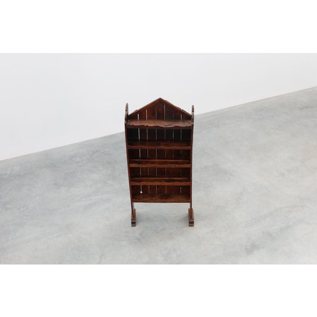 Wood 17th Century French Art Populaire Chestnut Cabinet with Gabled Top For Sale - Image 7 of 16