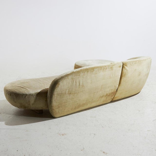Velvet Corner Sofa by Roberto Lazzeroni for IPE Cavalli, 1990s For Sale - Image 3 of 18