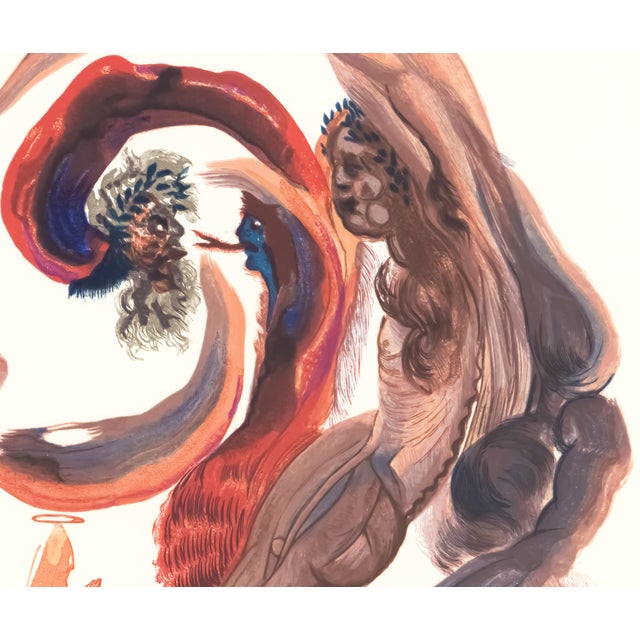 Abstract 1963 Dalí Divine Comedy Engraving Purgatoire Chant 18 "Les Paresseux" (The Slothful) For Sale - Image 3 of 8