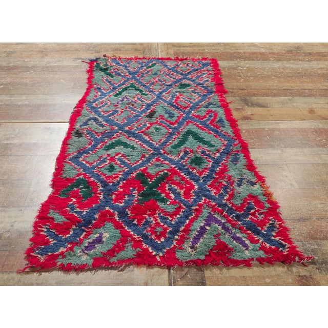 Textile Vintage Boucherouite Moroccan Rag Rug - 02'05 X 05'06 For Sale - Image 7 of 9