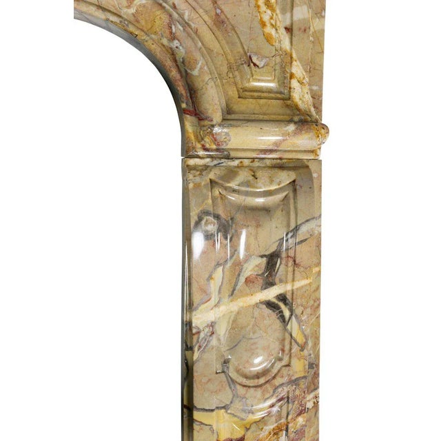 French Louis XV Style Sarrancolin Framboise Marble Mantelpiece For Sale - Image 3 of 6