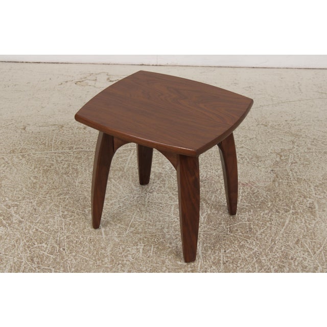 Mid-Century Modern Mid Century Modern Walnut Table or Stool For Sale - Image 3 of 12