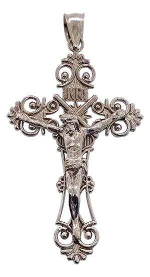 14 Karat White Gold Cross / Religious Pendant