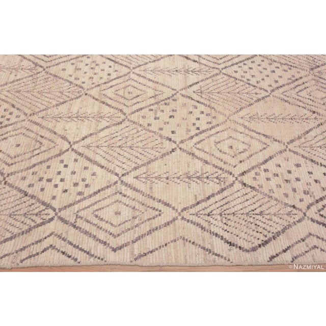Textile Tribal Moroccan Berber Beni Ourain Design Modern Area Rug For Sale - Image 7 of 7