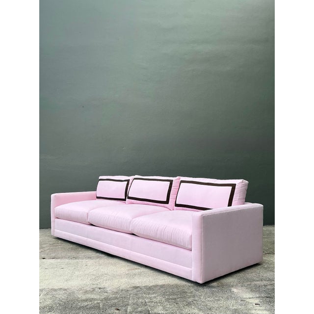 Vintage Cr Laine Three Seat Sofa in Romo “Linara Rosewater” With Samuel and Sons Trim For Sale - Image 11 of 12