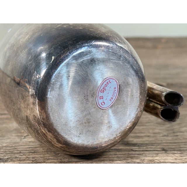 Silver Italian Modernist Silverplate Wine Carafe / Martini Cocktail Pitcher by Padova For Sale - Image 8 of 8