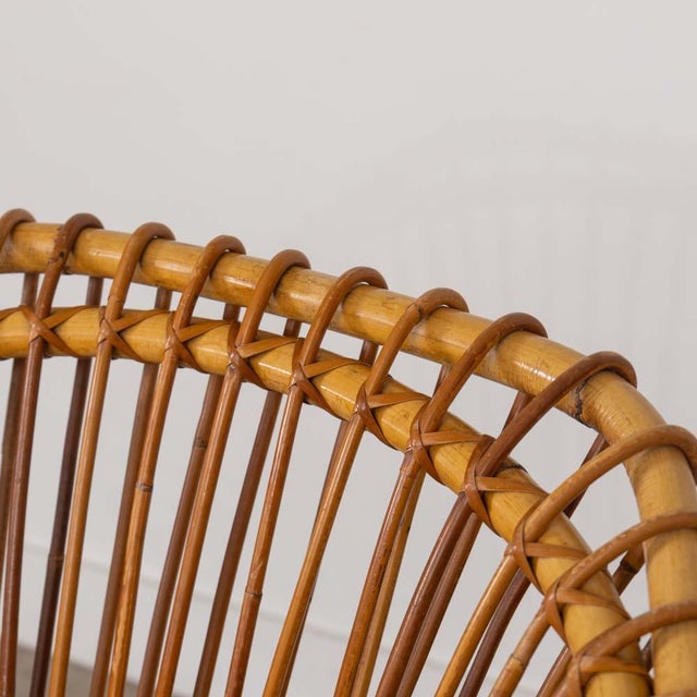 Tan 1960s Pair of Italian Rattan and Bamboo Chairs For Sale - Image 8 of 18
