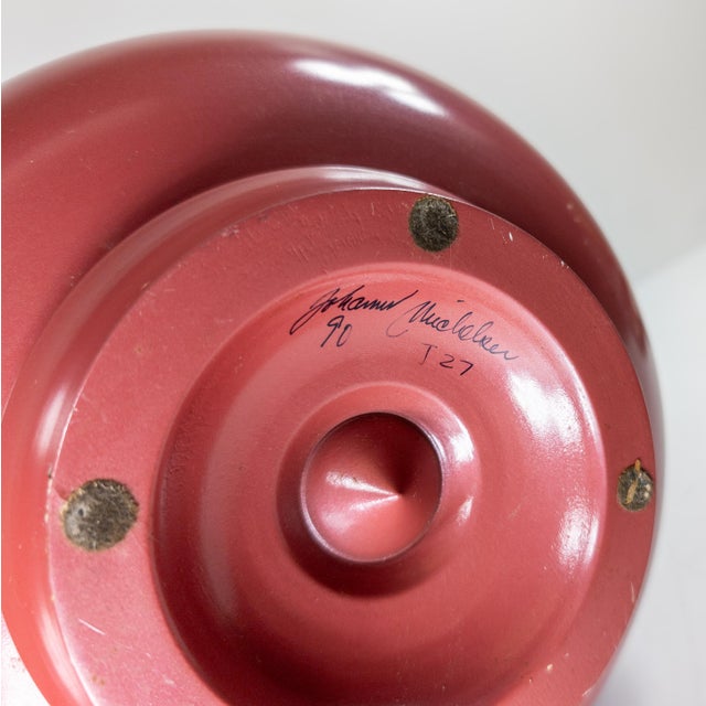 Mid-Century Modern Turned Carved Burlwood Live Edge Vase by Johannes Michelsen For Sale - Image 11 of 11