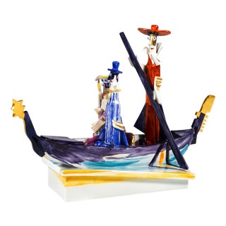 Venetian Journey with Gondola Figurine Group by Peter Strang for Meissen, 2006 For Sale