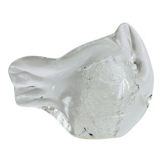 Signed Rollin Karg MCM Controlled Bubble Art Glass Fish Sculpture For Sale